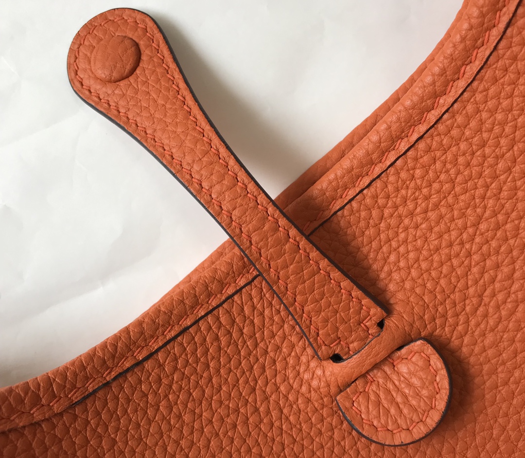 Hermes Evelyne 16 Amazone TPM Shoulder Bag In Orange Clemence Leather